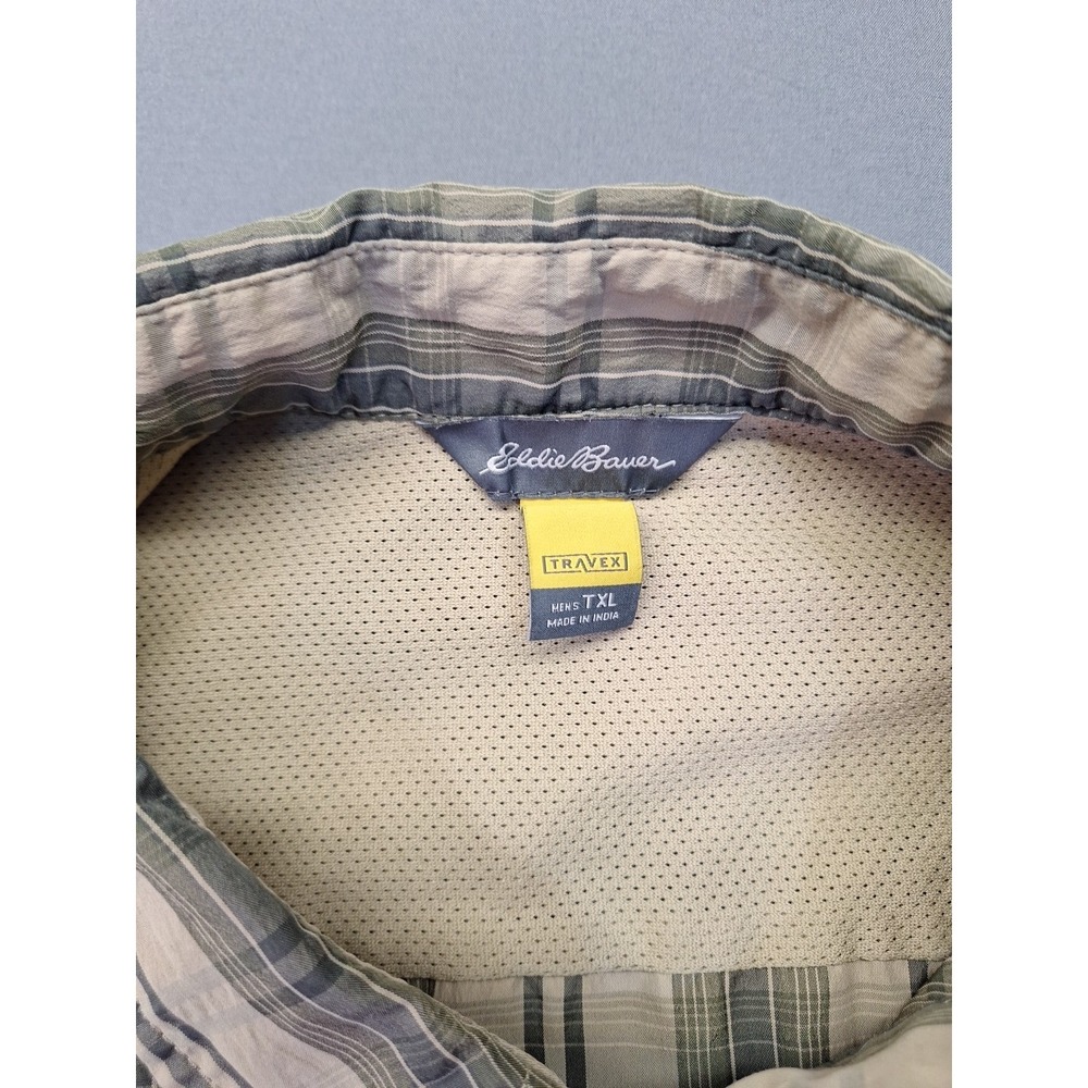Eddie Bauer Travex Men's Short Sleeve Plaid XLT TXL Hiking Outdoor Camping - Picture 3 of 10